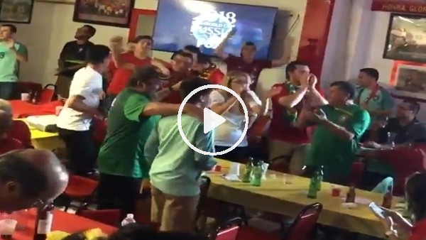 Portekizli taraftarların maç sonu sevinci