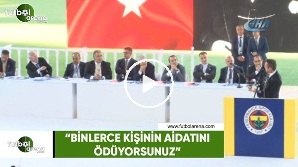 Ali Koç'tan Aziz Yıldırım'a: "Binlerce kişinin aidatını ödüyorsunuz"