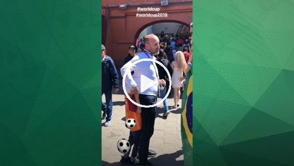 Cenk Ergün'ün oğlu Rusya'da babasına eşlik ediyor