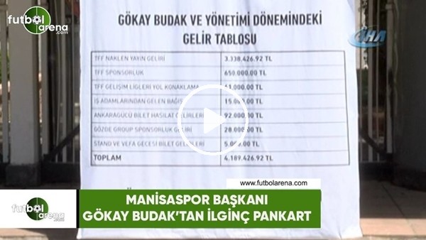 Manisaspor Başkanı Gökay Budak'tan ilginç pankart