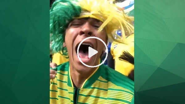 Brezilyalı taraftarın çılgın sevinci