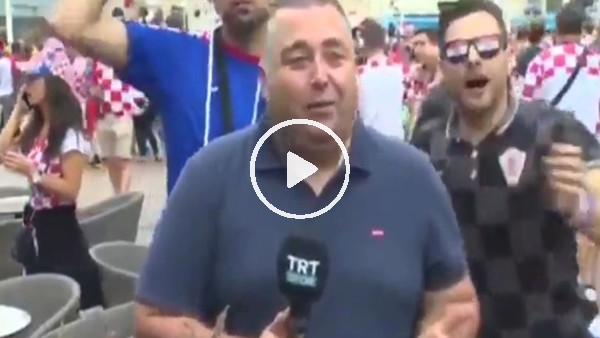Hırvat taraftarların Beşiktaş tutkusu TRT muhabirine zor anlar yaşattı...