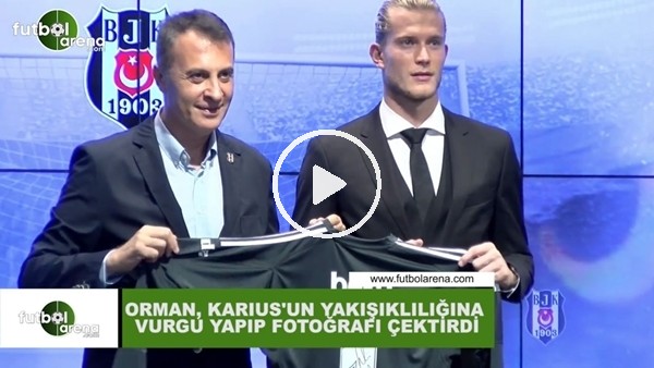 Fikret Orman, Karius'un yakışıklılığına vurgu yapıp fotoğraf çektirdi