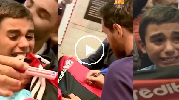 Messi'yi görünce gözyaşlarını tutamadı