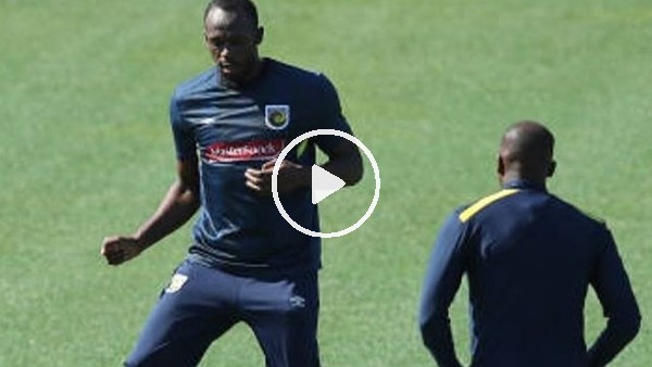 Usain Bolt antrenmanda yeteneklerini konuşturdu!