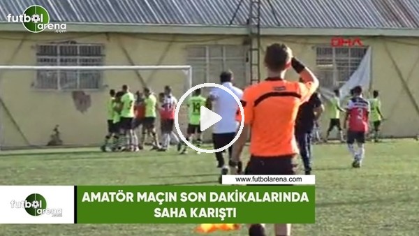Amatör maçın son dakikalarında saha karıştı