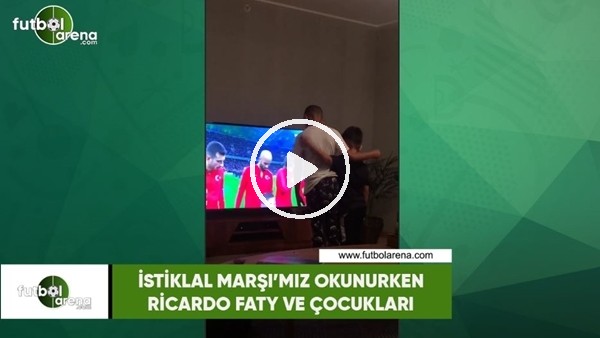 İstiklal Marşı'mız okunurken Ricardo Faty ve çocukları