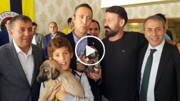 Ali Koç'a kangal yavrusu hediye edildi