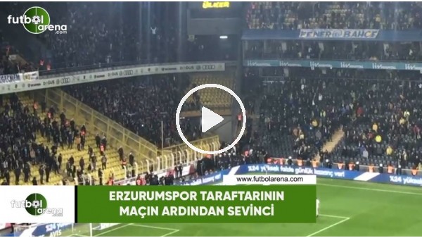 Erzurumspor taraftarının maçın ardından sevinci