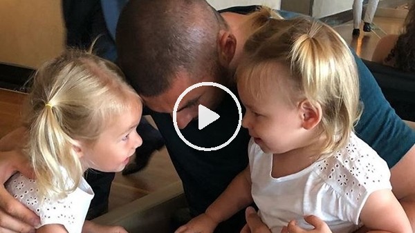 Burak Yılmaz, kızları Derin ve Nazlı'nın videosunu paylaştı