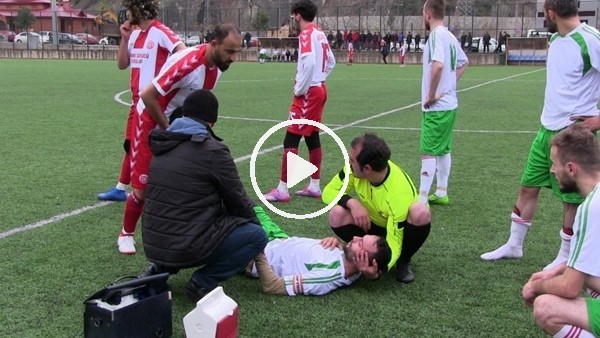 Amatör maçta bir anda yere yığıldı