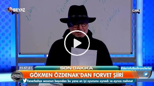 Gökmen Özdenak'tan 'forvet' şiiri