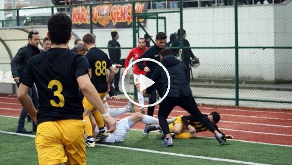 Amatör maçta kavga çıktı, 8 futbolcu kırmızı kart gördü