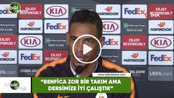 Fernando: "Benfica zor bir takım ama dersimize iyi çalıştık"