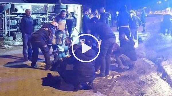 Ankaragücü taraftarlarını taşıyan otobüs kaza yaptı
