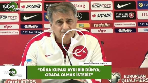Şenol Güneş: "Dünya Kupası ayrı bir dünya, orada olmak isteriz"