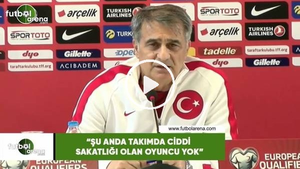 Şenol Güneş: "Şu anda takımda ciddi sakatlığı olan oyuncu yok"