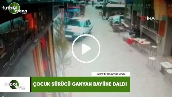 Çocuk sürücü ganyan bayiine daldı