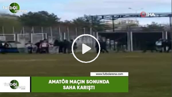 Amatör maçın sonunda saha karıştı