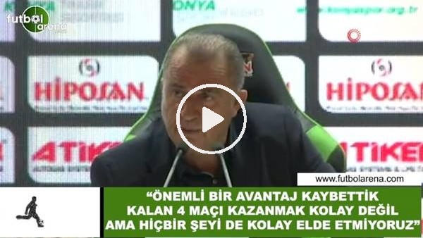 Fatih Terim: "Önemli bir avantajı kaybettik"