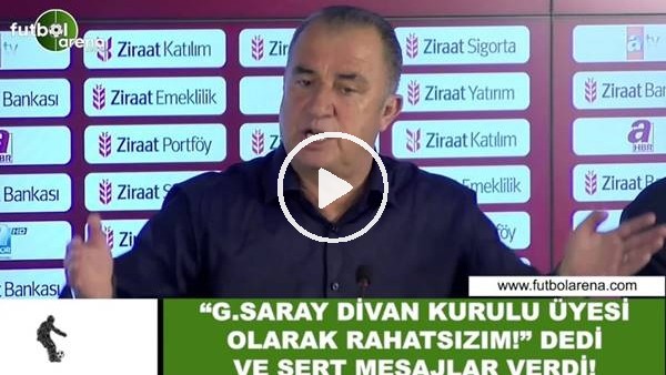Fatih Terim, "Galatasaray Divan Kurulu üyesi olarak rahatsızım" dedi ve sert mesajlar verdi
