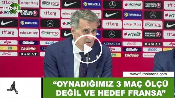 Şenol Güneş: "Oynadığımız 3 maç ölçü değil ve hedef Fransa"