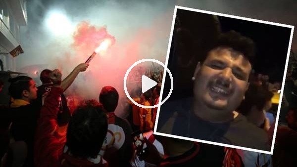 Galatasaray şampiyonluk kutlamalarında Beşiktaş marşı söyleyen taraftar..