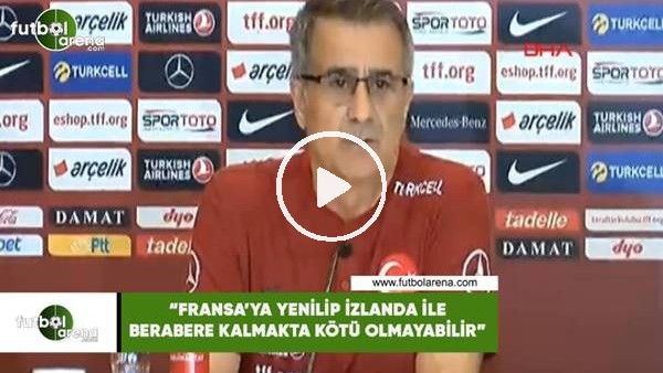 Şenol Güneş: "Fransa'ya yenilip İzlanda ile berabere kalmakta kötü olmayabilir"