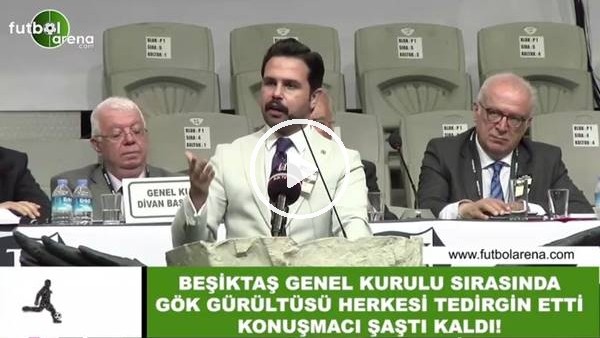 Beşiktaş Genel Kurulu'nda gök gürültüsü herkesi tedirgin etti, konuşmacı şaştı kaldı