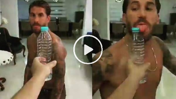 Ramos, #BottleCapChallenge akımına diliyle katıldı