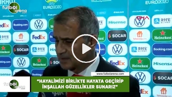 Şenol Güneş: "Hayalimizi birlikte hayata geçirip inşallah güzellikler sunarız"
