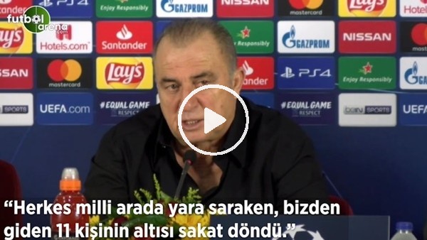 Fatih Terim: "Herkes milli arada yara sararken, bizden gide 11 kişinin altısı sakat döndü"