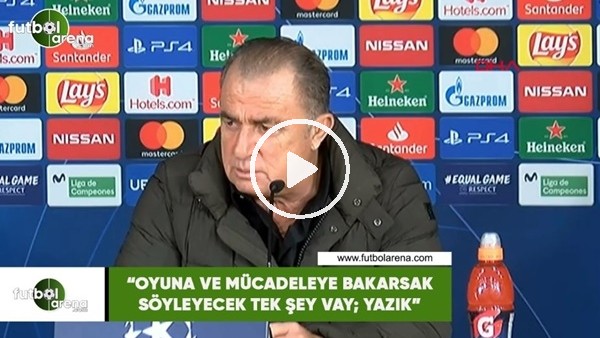 Fatih Terim: "Oyuna ve mücadeleye bakarsak söyleyecek tek şey var; yazık"