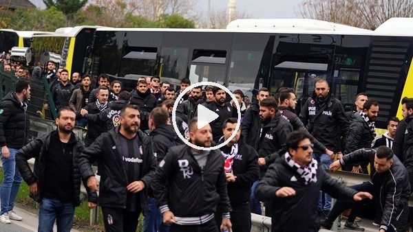 Beşiktaş taraftarı stada geldi