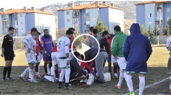 Amatör lig maçında korku dolu dakikalar