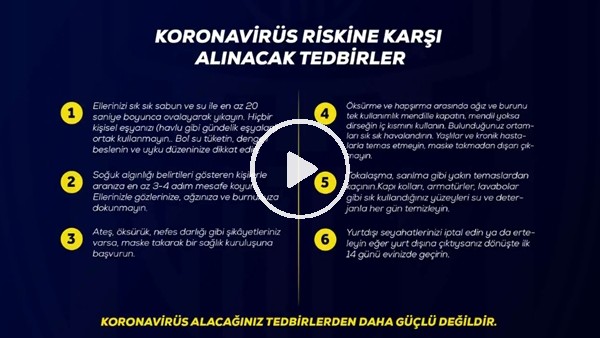 Ankaragücü'nden 'koronavirüs'e karşı 14 altın kural