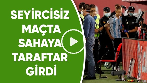 Seyircisiz maçta sahaya taraftar girdi