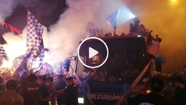 Erzurum'daki coşku havadan böyle görüntülendi