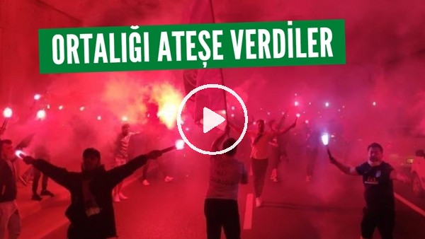 Başakşehir'e coşkulu karşılama! Ortalığı ateşe verdiler..