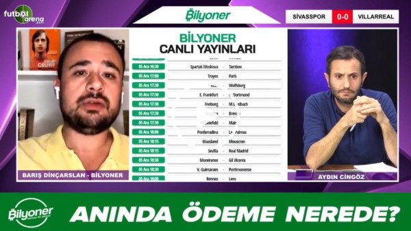 Barış Dinçarslan, Sivasspor - Villarreal maçı için tahminini yaptı