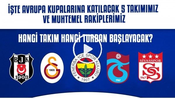 Avrupa kupalarına katılacak 5 takımımız ve muhtemel rakipler | Hangi takım hangi turdan başlayacak?