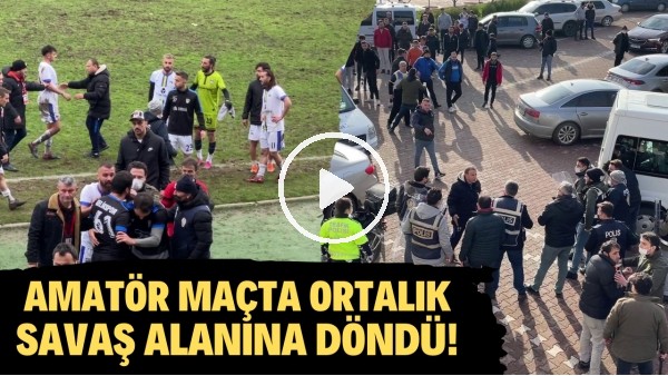 Zongukdak'ta oynanan amatör maçta ortalık savaş alanına döndü!