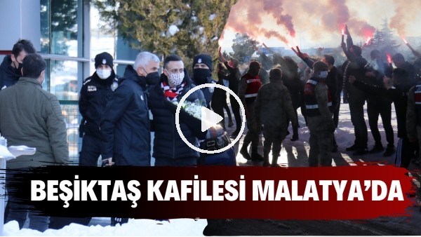 Beşiktaş taraftarı, Malatya'nın karlı soğuğunda bile takımlarını yalnız bırakmadı