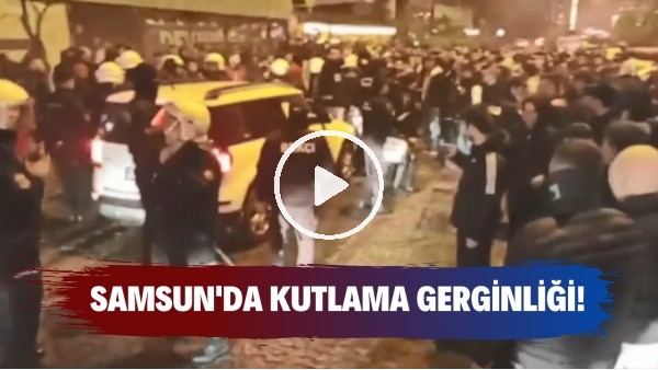 Samsun'da Trabzonspor'un şampiyonluk kutlamalarında kavga çıktı