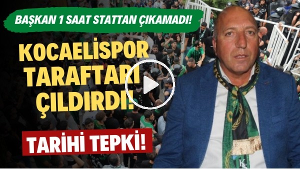 Kocaelispor taraftarı çıldırdı! Tarihi tepki! Başkan 1 saat stattan çıkamadı...