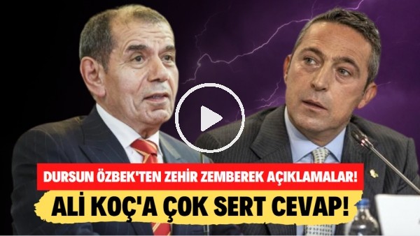 'Dursun Özbek'ten zehir zemberek açıklamalar! Ali Koç'a çok sert cevap!