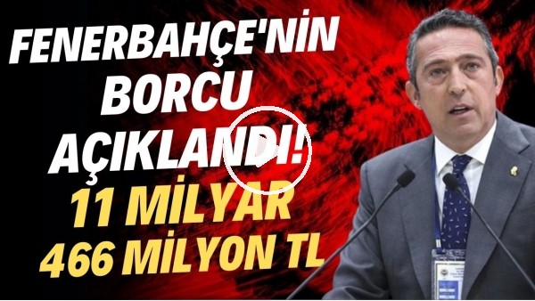 Fenerbahçe'nin borcu açıklandı! 11 milyar 466 milyon TL